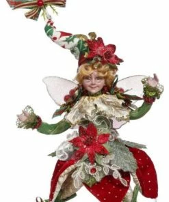 Cheapest ⭐ Mark Roberts 2021 Poinsettia Princess Fairy Figurine 9.75", Small 🔥