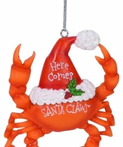 Best Sale ❤️ Beachcombers Here Comes Santa Claws Crab 🔔 Christmas Holiday Ornament 😀