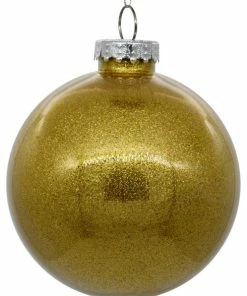 Best deal 👍 Vickerman Company Clear Ornament With Glitter Interior , Honey Gold, 6" ❤️