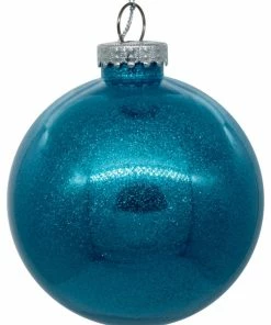 Promo 🎁 Vickerman Company Clear Ornament With Glitter Interior , Turquoise, 6" 🎁