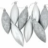 Wholesale 🛒 Northlight Seasonal 8 Piece Silver Shatterproof 4-Finish Finial Drop 🎄 Christmas Ornament 5.5" 🔔