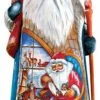Deals 😍 G. DeBrekht Snowy Workshop Santa, Woodcarved Figurine ✔️
