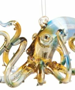 Promo 👏 C & F Home Ocean Sea Animal Octopus Glass 3 Inch Holiday Ornament Figurine ❤️