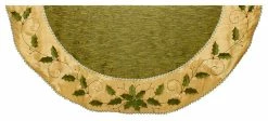 Hot Sale 👏 Kurt S. Adler, Inc. 54" Green And Gold Holly Leaves Embroidered Treeskirt ❤️