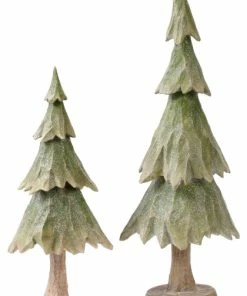 Outlet 👍 Northlight Seasonal 20" Green And Brown Textured Wood Grain Table Top 🎁 Christmas Tree 🧨