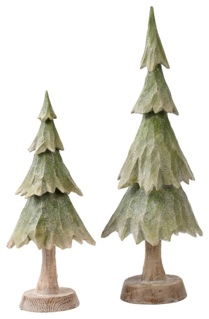 Outlet ๐ Northlight Seasonal 20" Green And Brown Textured Wood Grain Table Top ๐ Christmas Tree ๐งจ