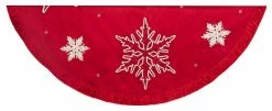 Discount ✔️ Kurt S. Adler, Inc. 60" Red Snowflake Ebroidered And Pleated Treeskirt ❤️