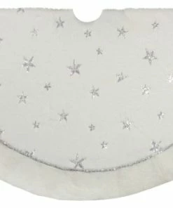 Cheap 👏 Northlight Seasonal 48" White And Silver Star 🎄 Christmas Tree 👗 Skirt 😍