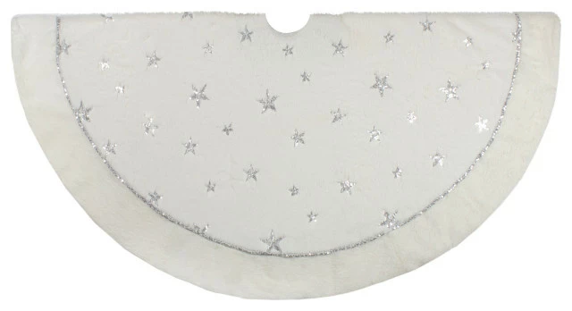 Cheap ๐ Northlight Seasonal 48" White And Silver Star ๐ Christmas Tree ๐ Skirt ๐