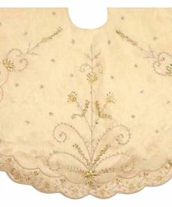 Best reviews of 💯 Kurt S. Adler, Inc. 48" Gold Treeskirt With Handwork Details 💯