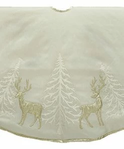 Best reviews of 🛒 Kurt S. Adler, Inc. Kurt Adler Gold Trees And Reindeer Appliqued Holiday Tree 👗 Skirt 48 Inches 😍
