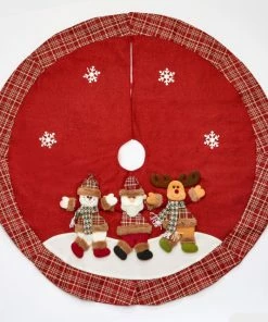 Cheapest 🔥 WORTH IMPORTS 48" 🎄 Christmas Embroidered Tree 👗 Skirt With Moose, Santa And Snowman 😀