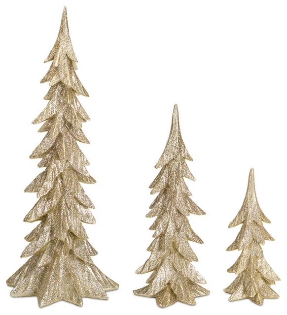 Best Sale ✨ Melrose International LLC Trees, 3-Piece Set, Gold 🔥