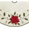 Brand new 🎉 Kurt S. Adler, Inc. 54" Ivory With Holly Leaves And Poinsettia Tree 👗 Skirt 🛒
