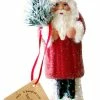 Best Sale 🔔 Ino Schaller Schaller Paper Mache 🍬 Candy Container- Beaded Santa Red 🧥 Coat 🎉