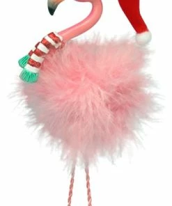 Coupon 🌟 Kurt S. Adler, Inc. Kurt Adler Pink Flamingo In Santa Hat And Pink Boa Feathers Holiday Ornament ⭐