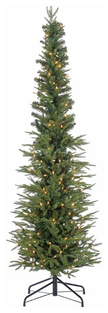 Hot Sale 🛒 Gerson Company 6.5Ft. Natural Cut Narrow Lincoln Pine With 200 Clear Lights ⭐