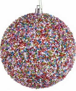 Coupon ⭐ Vickerman Company Beaded Ball Ornament , Multicolor, 4.75" 🤩