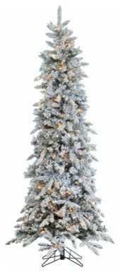 Flash Sale 💯 Sterling Tree Company 75' Flocked Narrow Pencil Pine With 450 Clear Lights 🔥