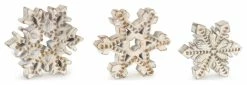 Best Pirce 😀 Melrose International LLC Snowflake, 3-Piece Set, Brown/White 🎉