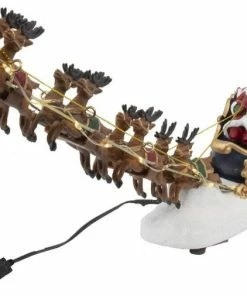 New 🌟 Kurt S. Adler, Inc. Kurt Adler 7" Battery-Operated LED Santa With Sleigh Table Piece ✨