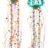 Discount 🤩 Kurt S. Adler, Inc. Kurt Adler Coastal Beaded Jellyfish Glass Ribbons Holiday Ornaments Set Of 2 🌟