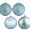 Outlet 👏 Vickerman Company Vickerman 4.75" 4 Finish Ball Ornaments Assorted, Set Of 4, Baby Blue 🧨
