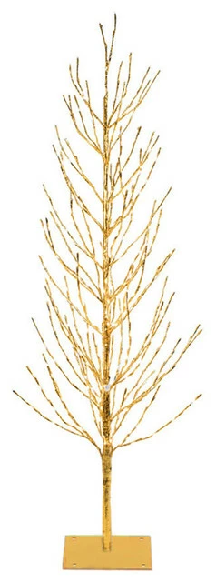 New 🤩 Vickerman Company 7' Gold Tree, LED 680 Warm White Flat Base 🤩