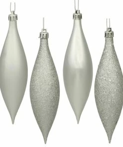 Best reviews of ❤️ Vickerman Company 5.5" Drop 4 Finish Assorted, Set Of 8, Silver 👏