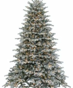 Flash Sale ✨ Gerson Company Flocked Natural Cut Vermont Spruce With 900 Clear Lights, 7.5 Foot 😀