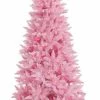 Discount 😍 Vickerman Company Vickerman 4.5'x24" Slim Fir Tree, Dura-Lit 200 Pink 400 Tips, Pink, LED ❤️